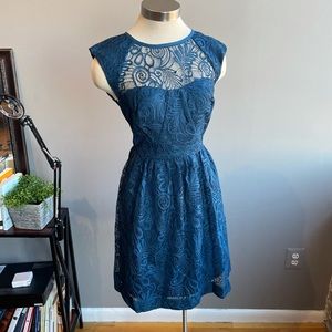 Trina Turk Cagney Lace dress mystic blue, size 6.